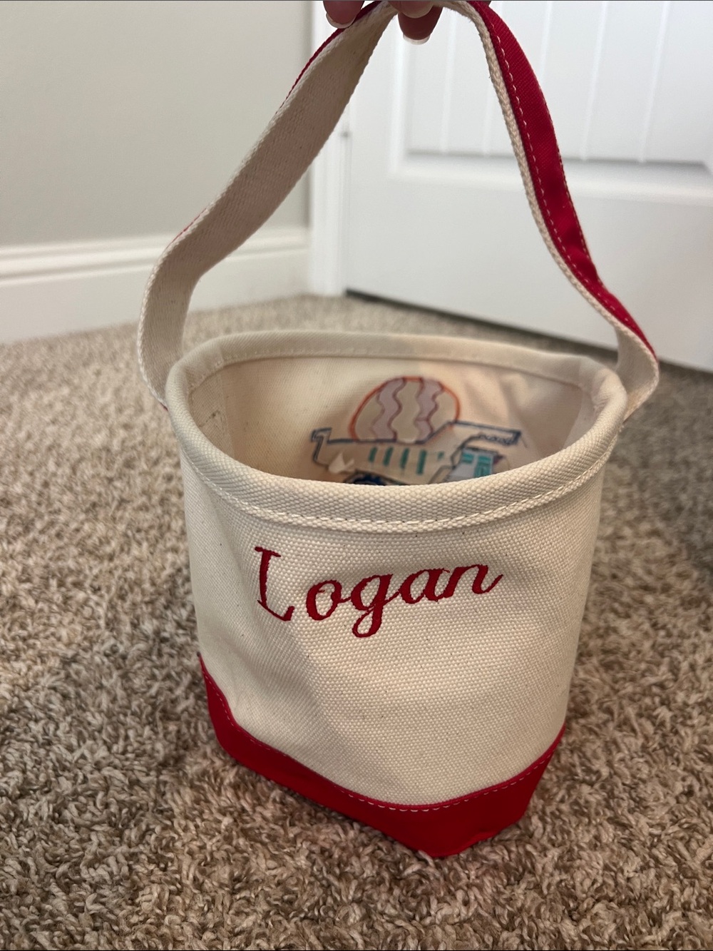 Land's End Easter Basket for Boy- Dump truck with egg - Personalized- Logan - Picture 9 of 12